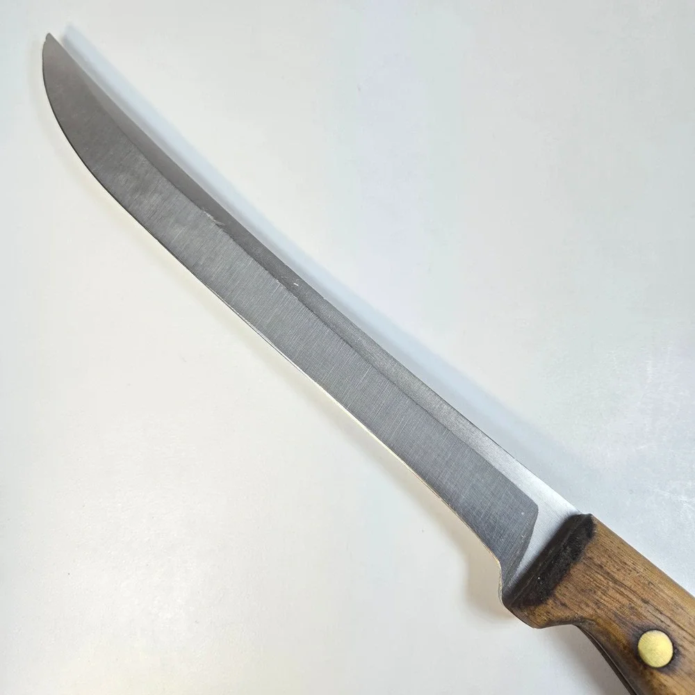 Chicago Cutlery 66S Utility Knife Walnut Wood Handle Brass Rivets Full Tang USA